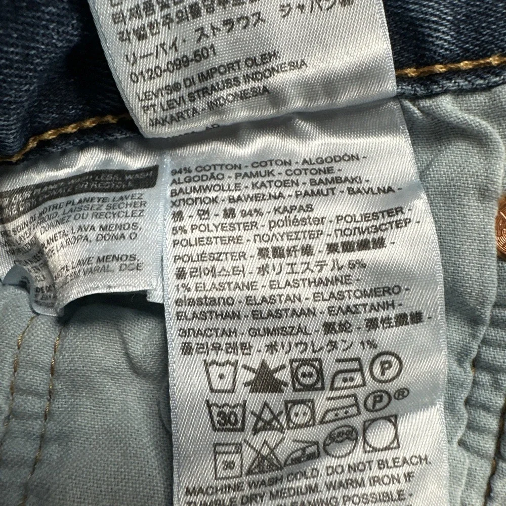 Levi's 501 Original Button Fly Jeans Men 36x30 Blue Straight Leg Stretch Cowboy